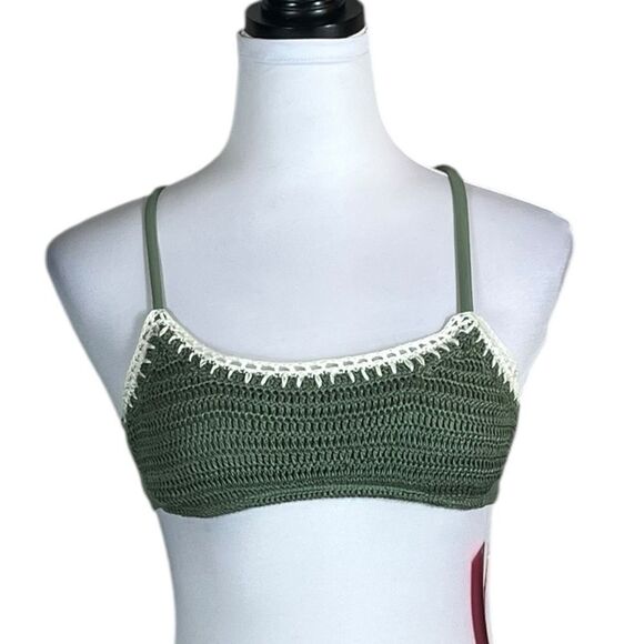 Xhilaration Junior’s Green Crochet Swim Bikini Top, Size XS, NWT - Picture 3 of 9